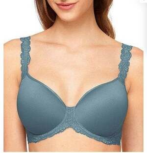 Wacoal Bra Size 32D Womens Slate Lace Trim Vivid Regular Comfortable Contour